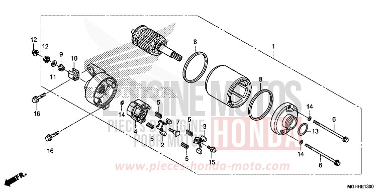 MOTEUR DE DEMARRAGE von VFR1200X "Crosstourer" DCT CANDY PROMINENCE RED (R342B) von 2017